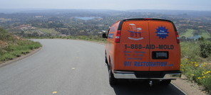 Water Damage Manvel Van Navigating To Job Location