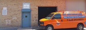 Water Damage League City Restoration Van Parked Outside Headquarters