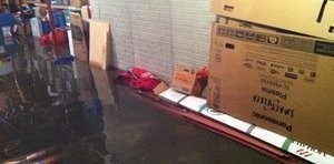 Water Damage From Flooding In Warehouse